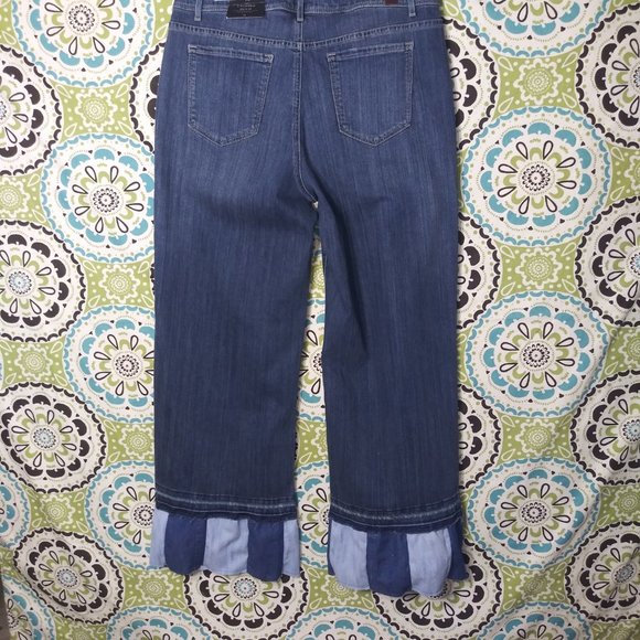 2017 Jeaniemade Size 10 Simply Vera Wang Wide Leg Flare Jeans - Picture 2 of 4